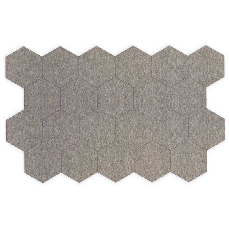 foto del prodotto pannelli acustici a parete esagono set di 22 feltro pet grigio scuro