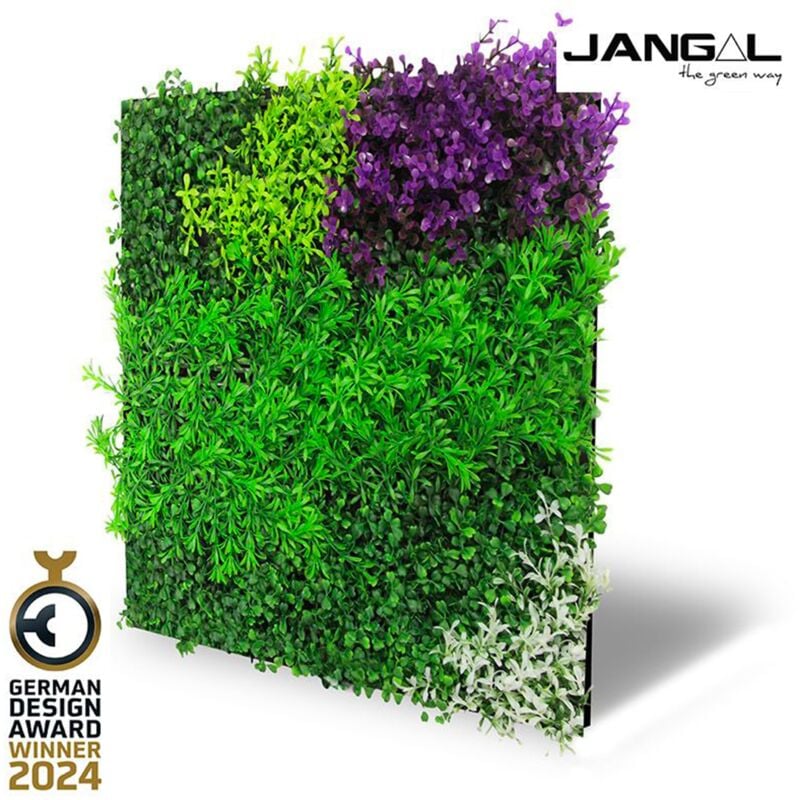 foto del prodotto pannelli acustici modulabili in flora sintetica ultrarealistica 52x52cm mod. violet jangal