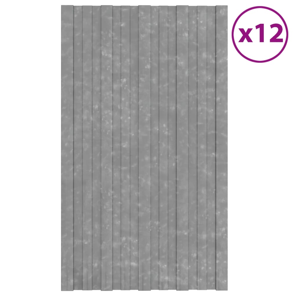 foto del prodotto pannelli da tetto 12 pz in acciaio zincato argento 80x45 cm