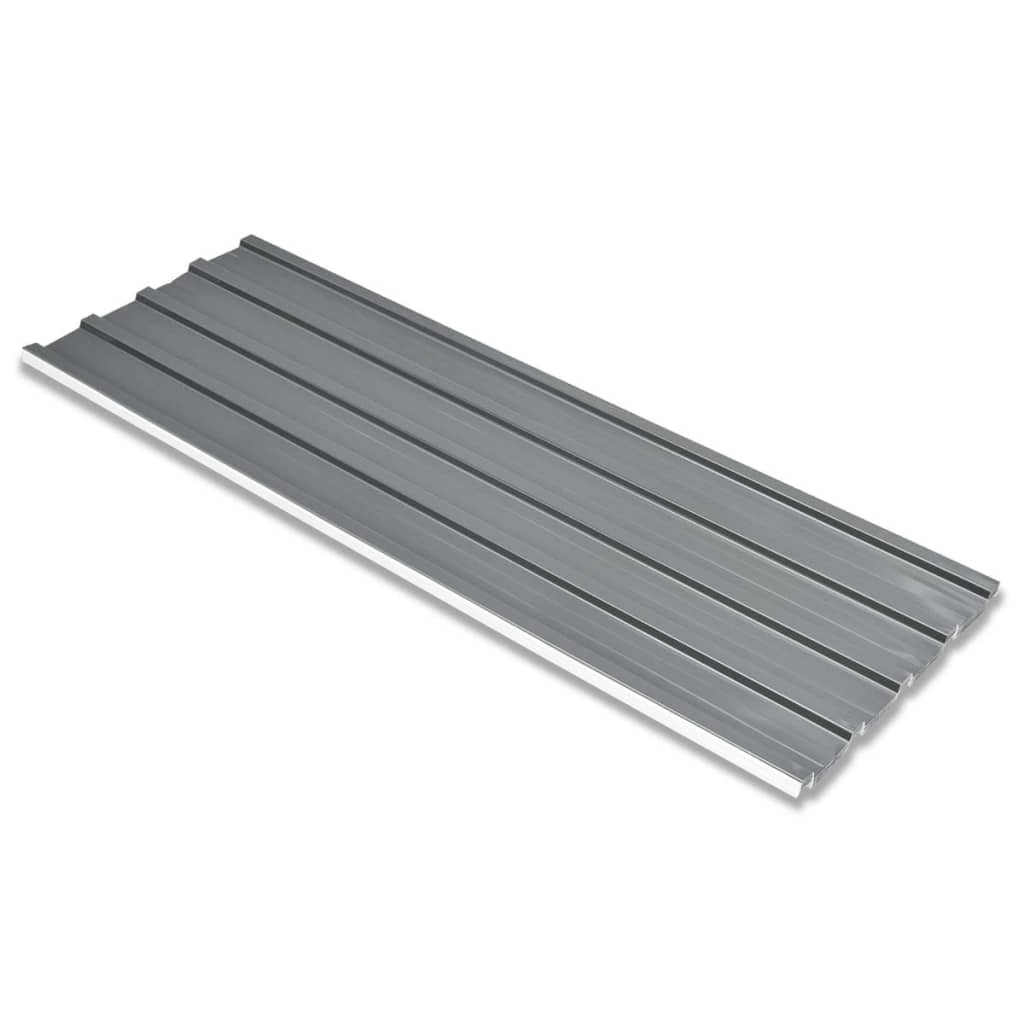 foto del prodotto pannelli da tetto 12 pz in acciaio zincato grigio cod mxl 50951