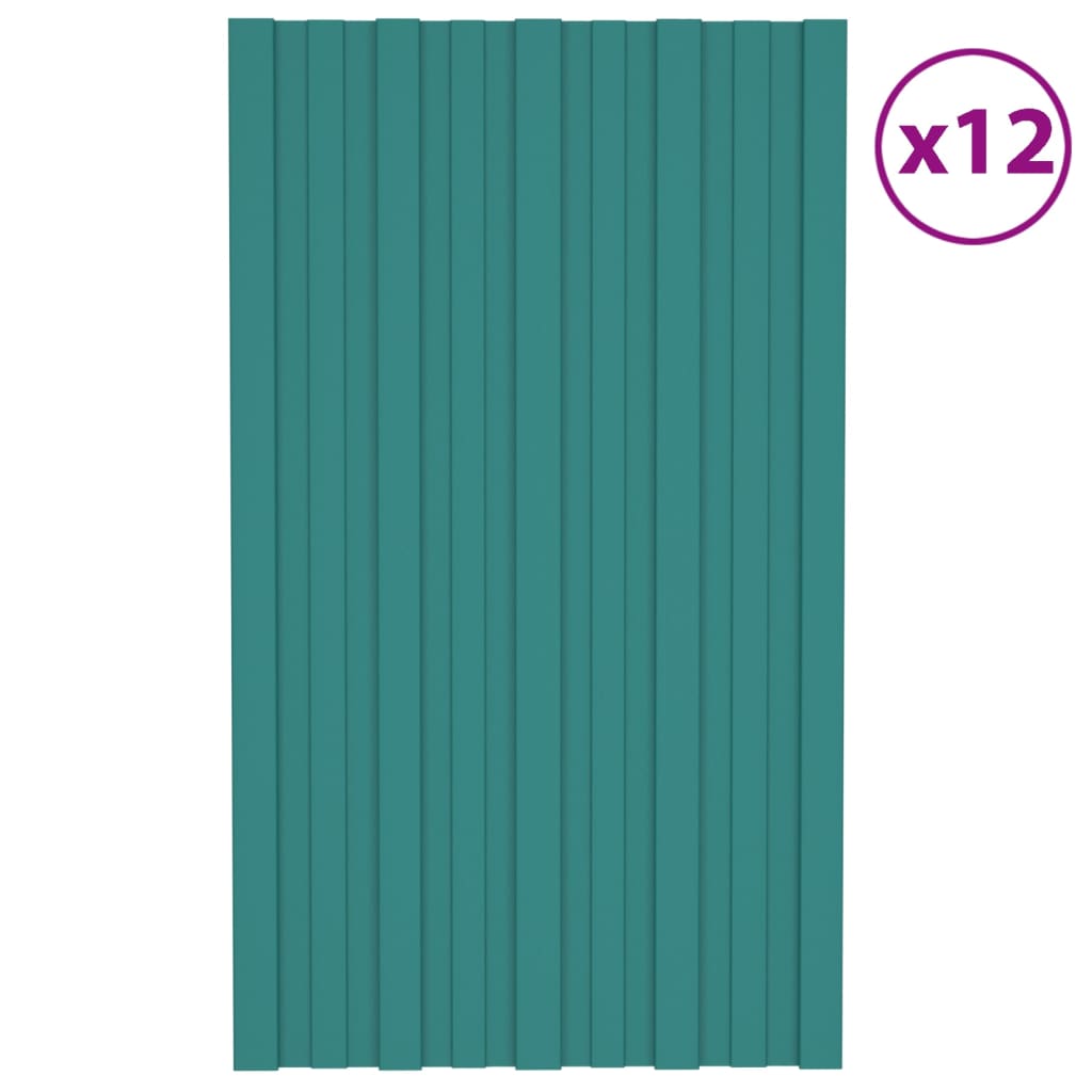 foto del prodotto pannelli da tetto 12 pz in acciaio zincato verde 80x45 cm cod mxl 58093