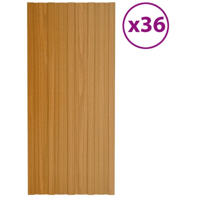 foto del prodotto pannelli da tetto 36 pz in acciaio zincato naturale 100x45 cm vidaxl