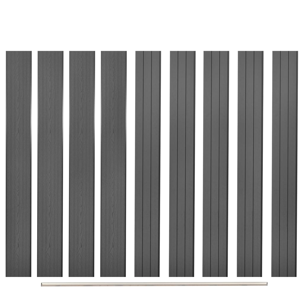 foto del prodotto pannelli di ricambio per recinzione 9 pz in wpc 170 cm grigi cod mxl 18573