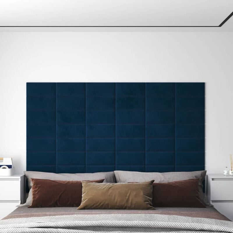 foto del prodotto pannelli murali 12 pz blu 30x15 cm in velluto 0,54 m 