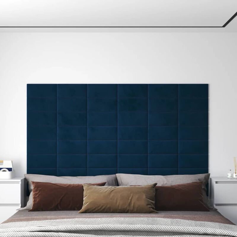 foto del prodotto pannelli murali 12 pz blu 30x15 cm in velluto 0,54 m vidaxl