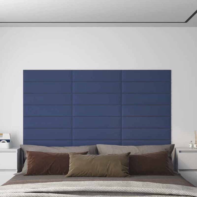 foto del prodotto pannelli murali 12 pz blu 60x15 cm tessuto 1,08 m vidaxl