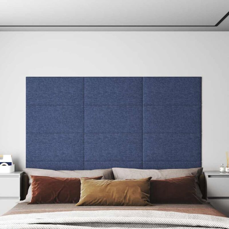 foto del prodotto pannelli murali 12 pz blu 60x30 cm in tessuto 2,16 m vidaxl
