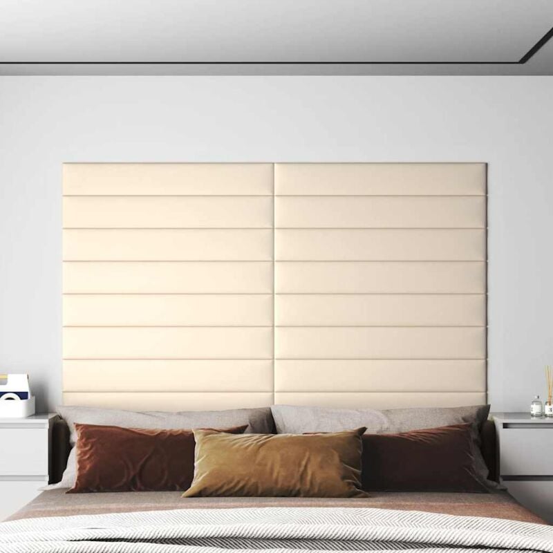 foto del prodotto pannelli murali 12 pz crema 90x15 cm velluto 1,62 m vidaxl