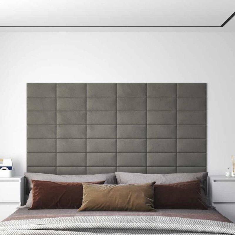 foto del prodotto pannelli murali 12 pz grigio chiaro 30x15 cm velluto 0,54 m vidaxl