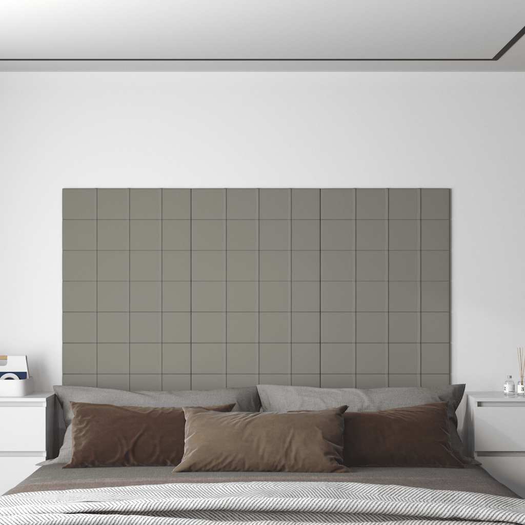 foto del prodotto pannelli murali 12 pz grigio chiaro 60x15 cm velluto 1,08 m 
