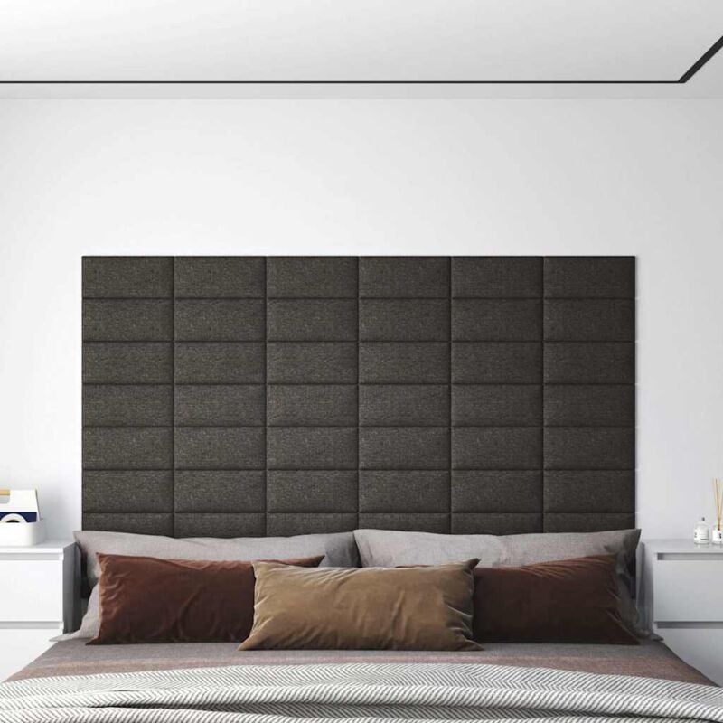 foto del prodotto pannelli murali 12 pz grigio scuro 30x15 cm tessuto 0,54 m 
