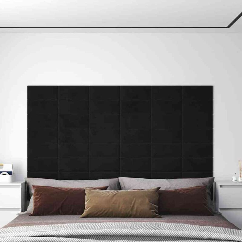 immagine 0 del prodotto pannelli murali 12 pz neri 30x15 cm velluto 0,54 m 