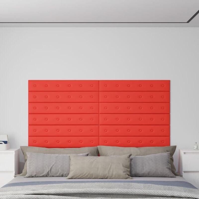 foto del prodotto pannelli murali 12 pz rossi 90x15 cm in similpelle 1,62 m vidaxl