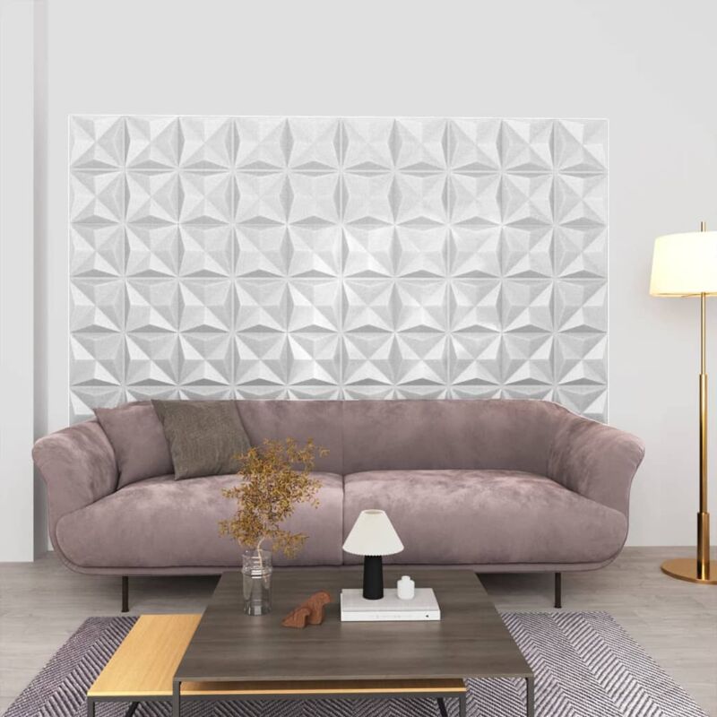 foto del prodotto pannelli murali 3d 24 pz 50x50 cm bianchi origami 6 m vidaxl