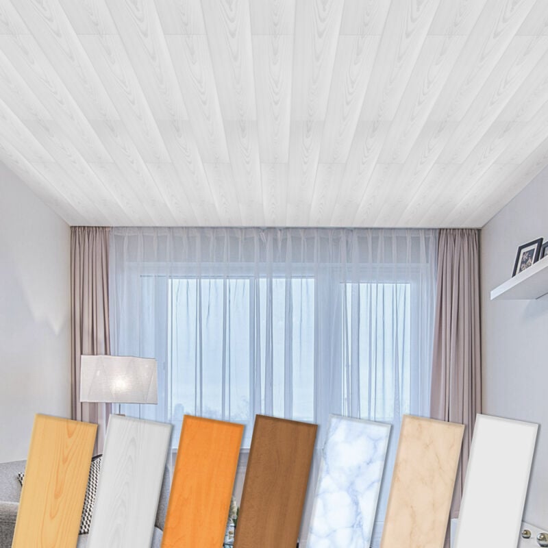 foto del prodotto pannelli per soffitto in xps styrofoam rivestimento leggero e stabile molti modelli e colori 10 metri quadrati, p 02 faggio grigio cenere