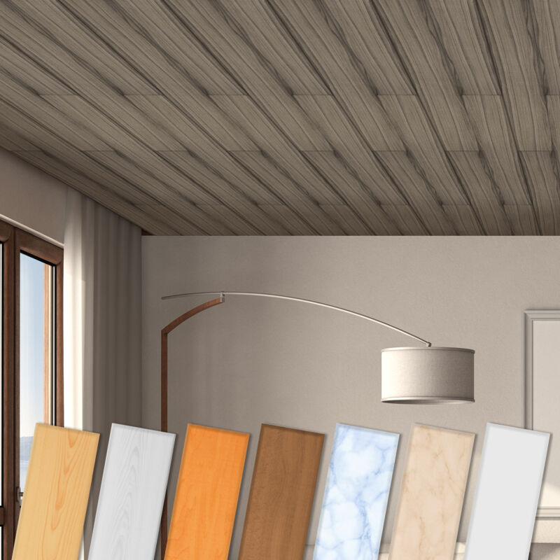 foto del prodotto pannelli per soffitto in xps styrofoam rivestimento leggero e stabile molti modelli e colori 10 metri quadrati, p 14 noce scuro