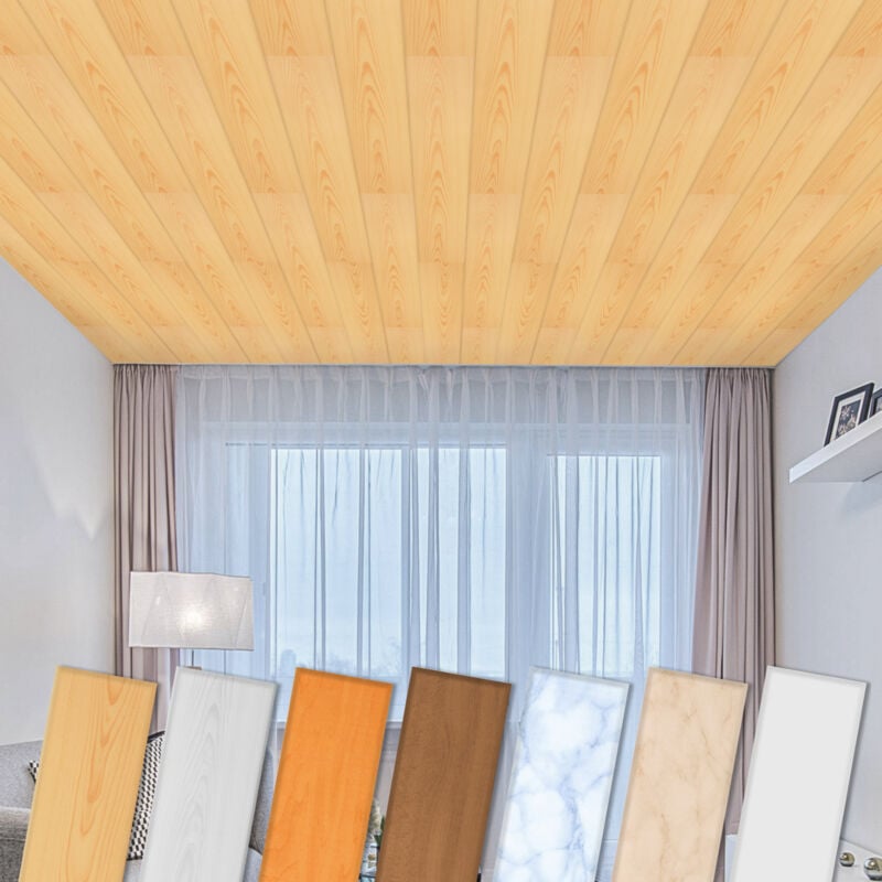 foto del prodotto pannelli per soffitto in xps styrofoam rivestimento leggero e stabile molti modelli e colori p 01 luce di faggio, 2 metri quadrati