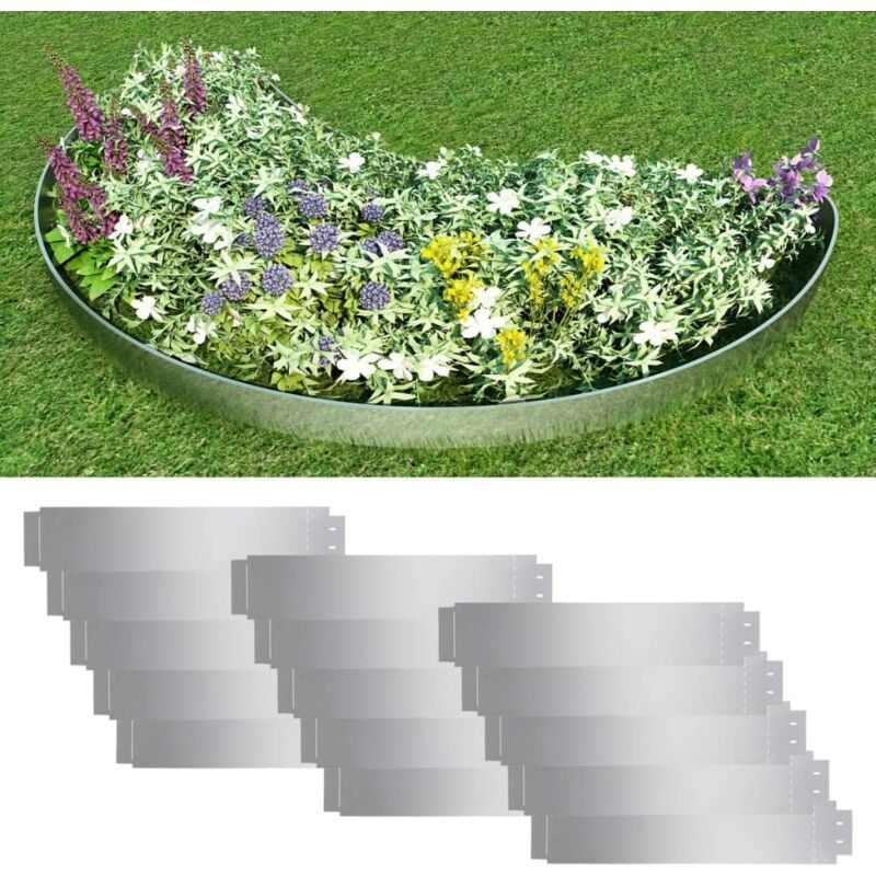 foto del prodotto pannelli recinzione per prato 15 pz acciaio zincato 100x20 cm vidaxl