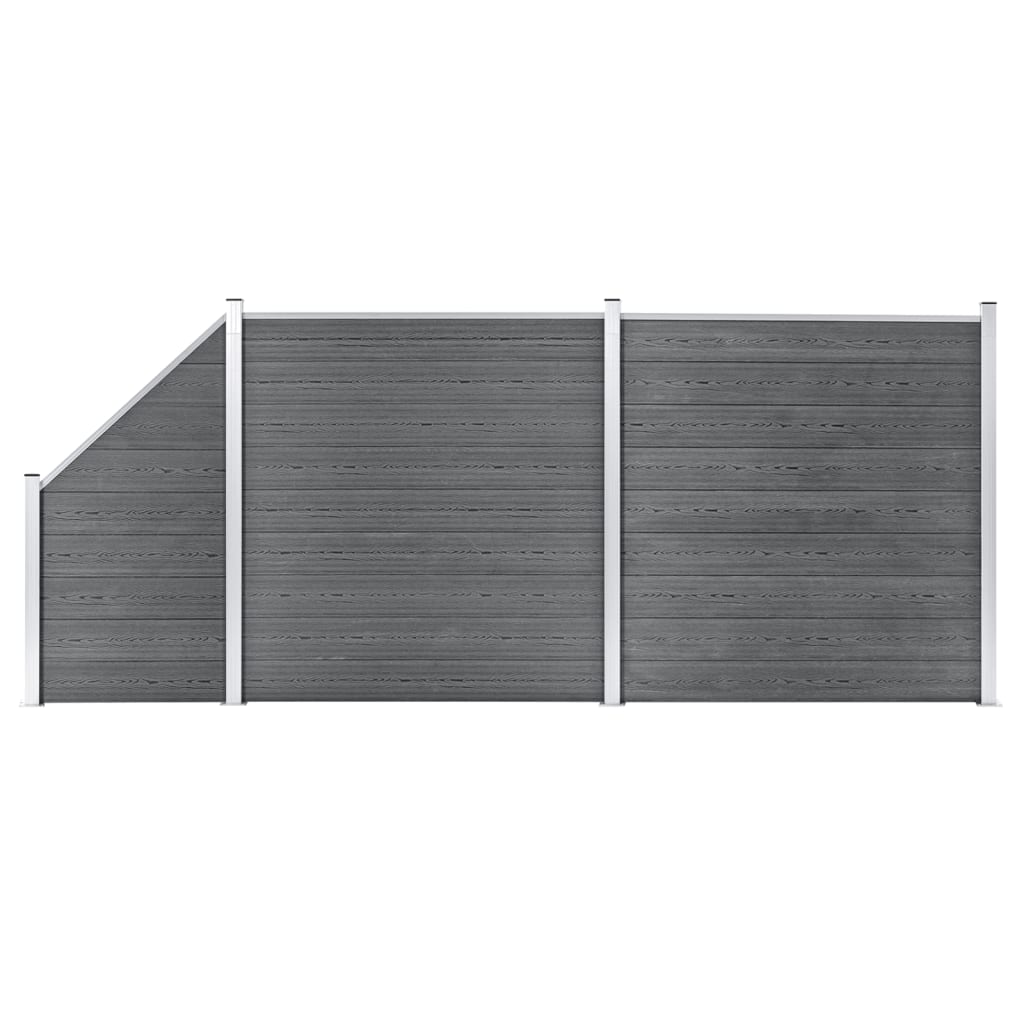foto del prodotto pannelli recinzione wpc 2 quadrati 1 inclinato 446x186 cm grigi cod mxl 7342