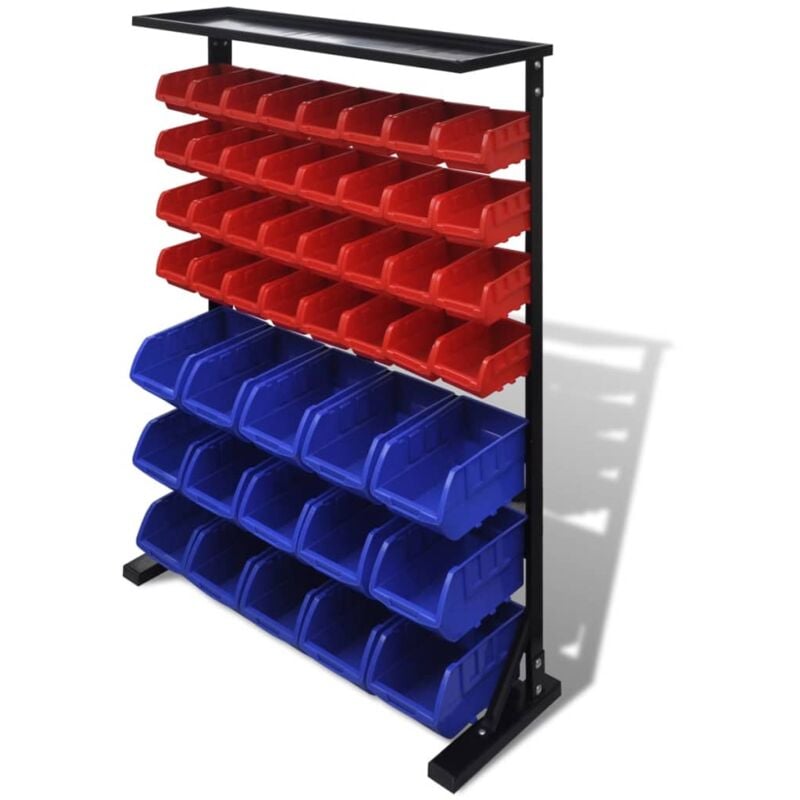 foto del prodotto pannello a parete per attrezzi garage blu e rosso