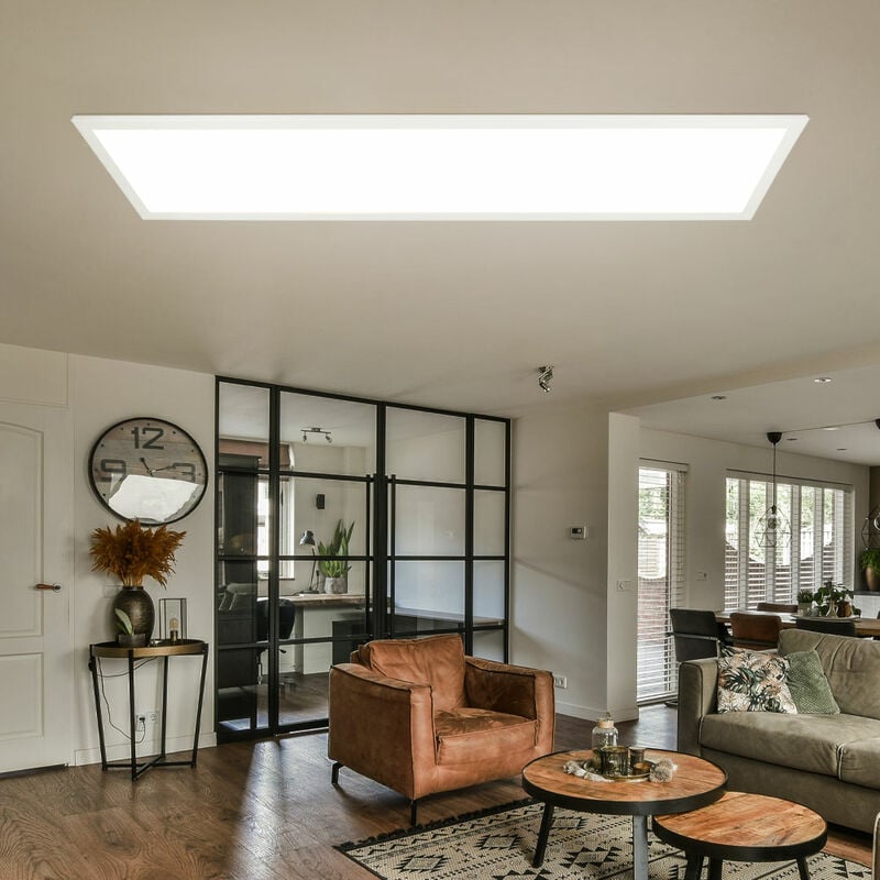 foto del prodotto pannello a plafone, lampada da ufficio, lampada da soggiorno, lampada da soffitto, pannello da soffitto, bianco, alluminio, led 40w 2700lm bianco