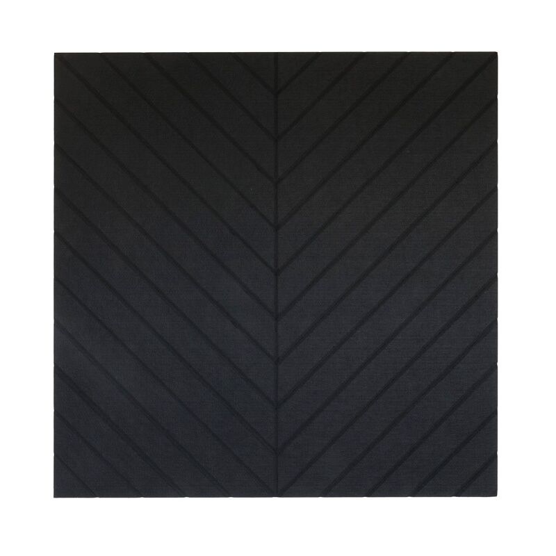foto del prodotto pannello acustico a parete in feltro pet 100x100cm motivo a spina di pesce nero