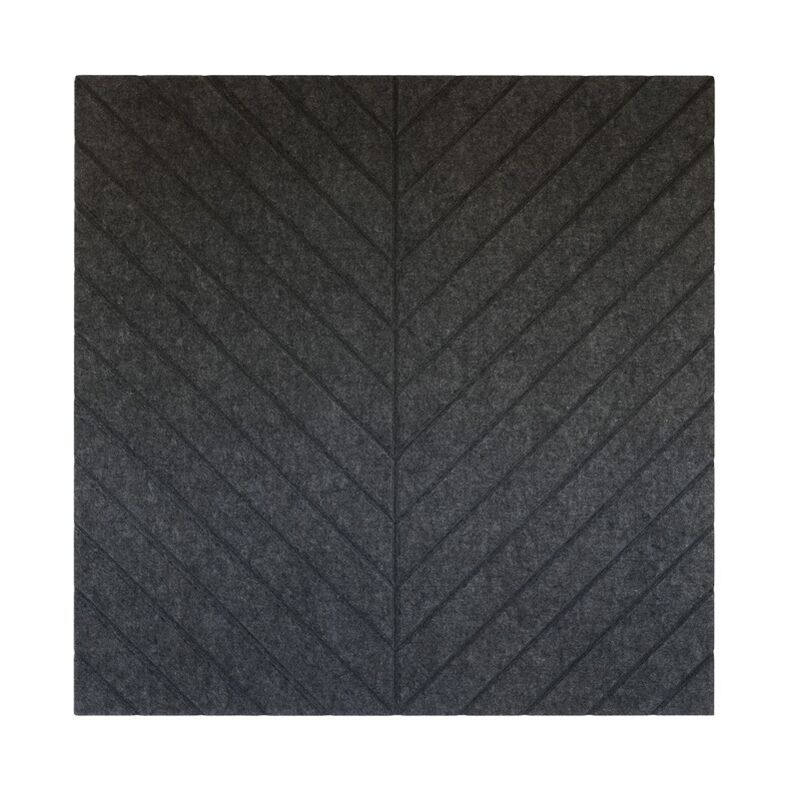 foto del prodotto pannello acustico da parete in feltro pet 100x100cm motivo a spina di pesce antracite
