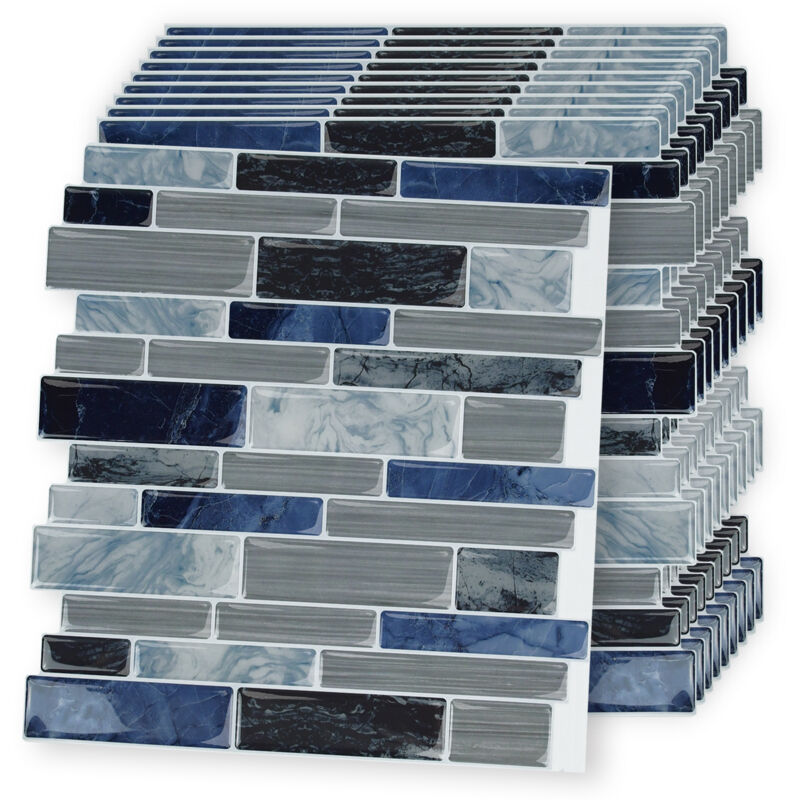 foto del prodotto pannello adesivo per decorazione 3d 30cmx30cm, 10 pezzi piastrelle per cucina bagno piastrelle adesive in pvc autoadesivo impermeabile per piastrelle