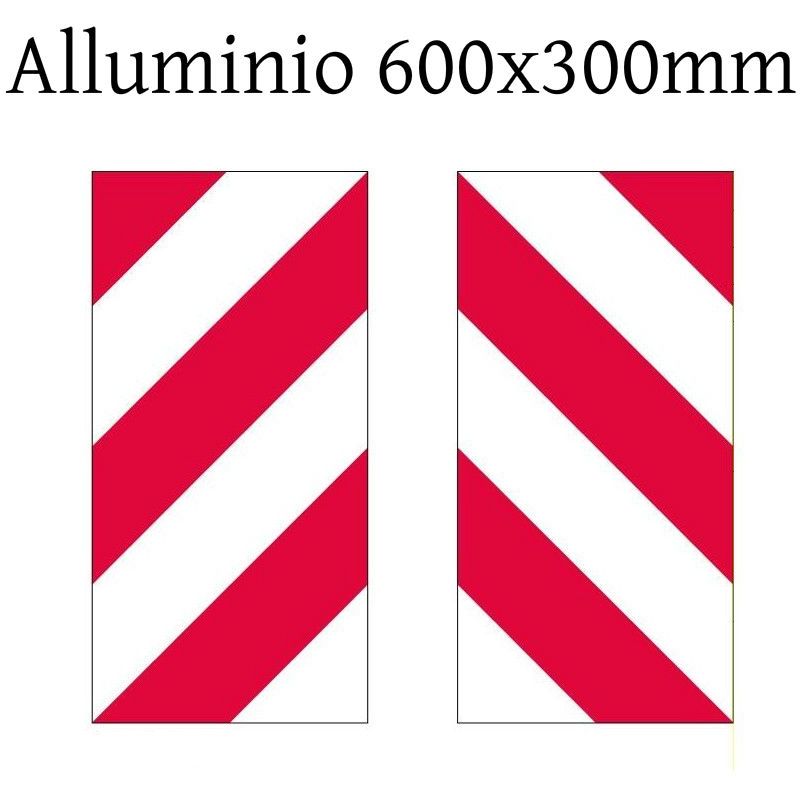 foto del prodotto pannello anteriore e posteriore per delimitazione sagoma riflettenti bianco rosso trasporto eccezionale