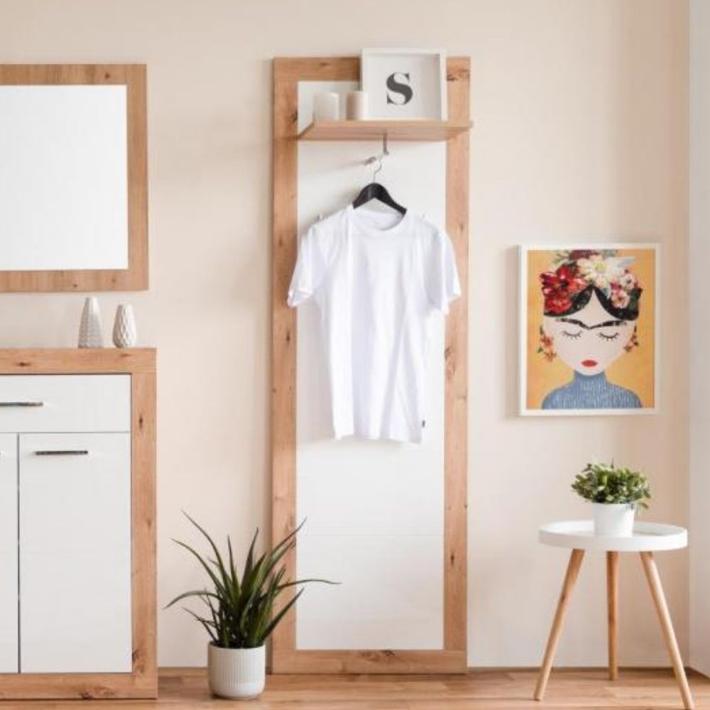 foto del prodotto pannello appendiabiti da ingresso wien43 colore rovere bianco
