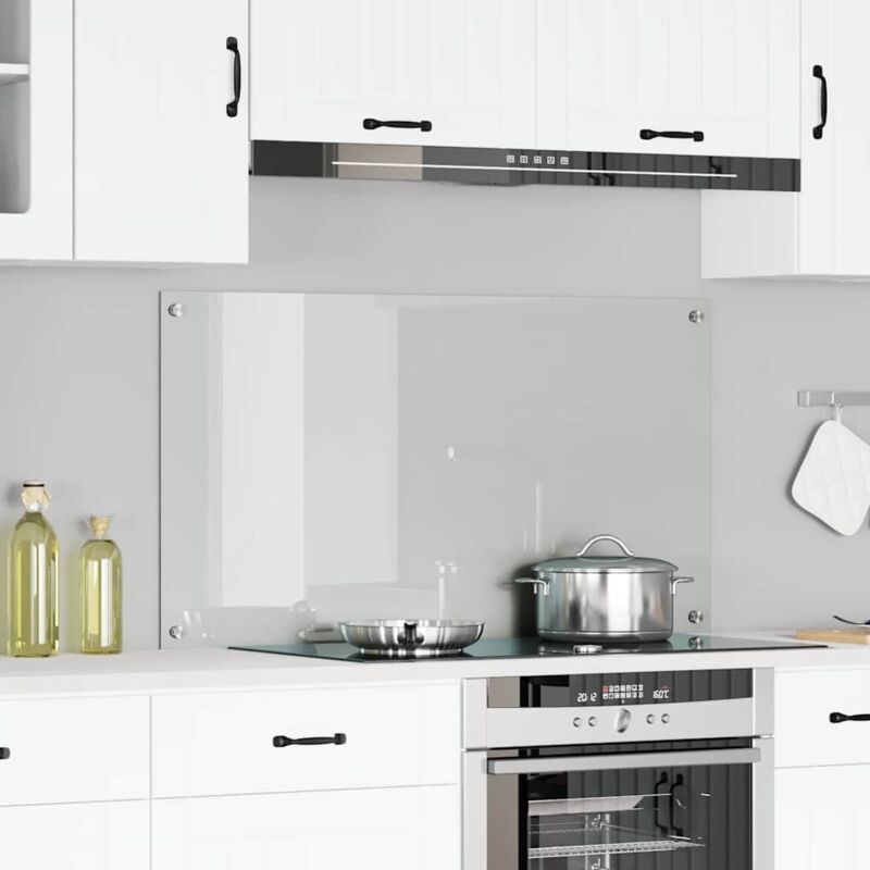 foto del prodotto pannello da cucina in vetro temperato clear 110x60x0.6 cm vidaxl