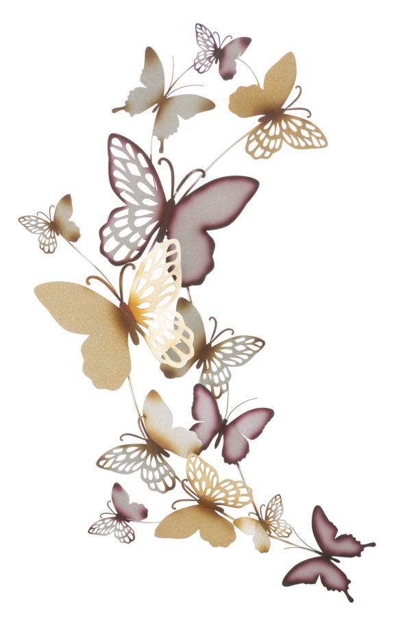 foto del prodotto pannello da muro butterflies oro bordeaux c cm 59,5x4x111,5