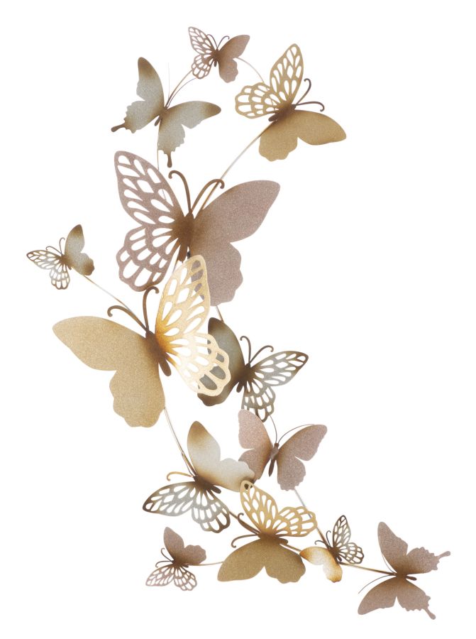 foto del prodotto pannello da muro butterflies oro rosa c cm 59,5x4x111,5