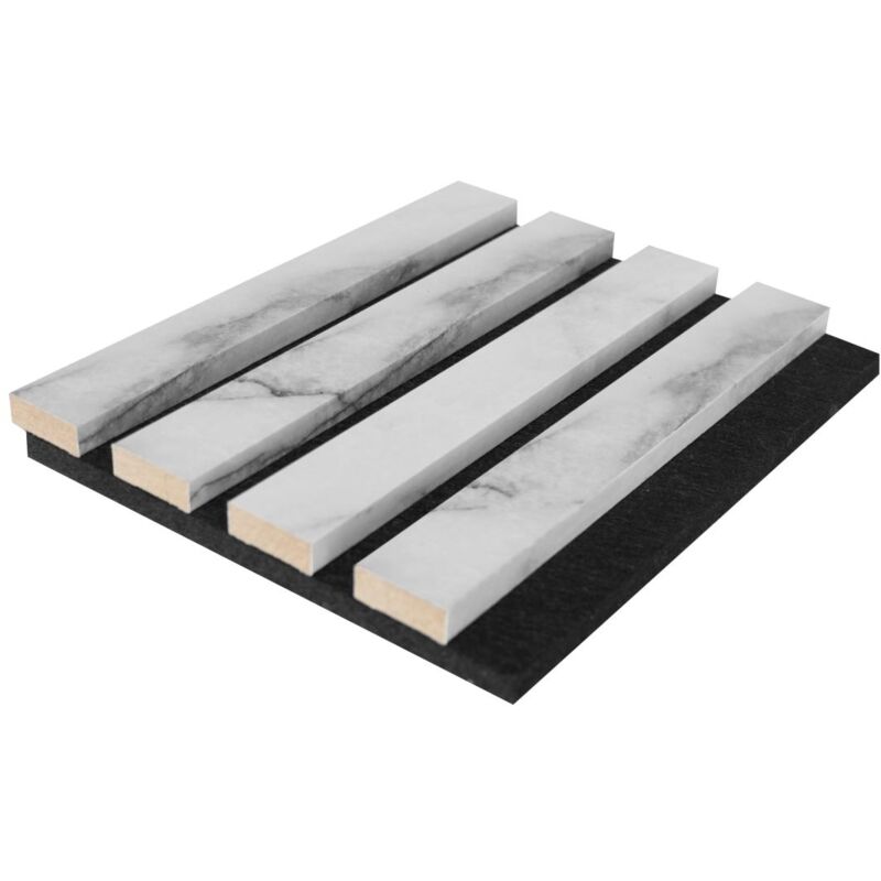 foto del prodotto pannello da parete acustico finitura legno effetto marmo bianco set da 3,12m lotto di 2 pezzi pencia