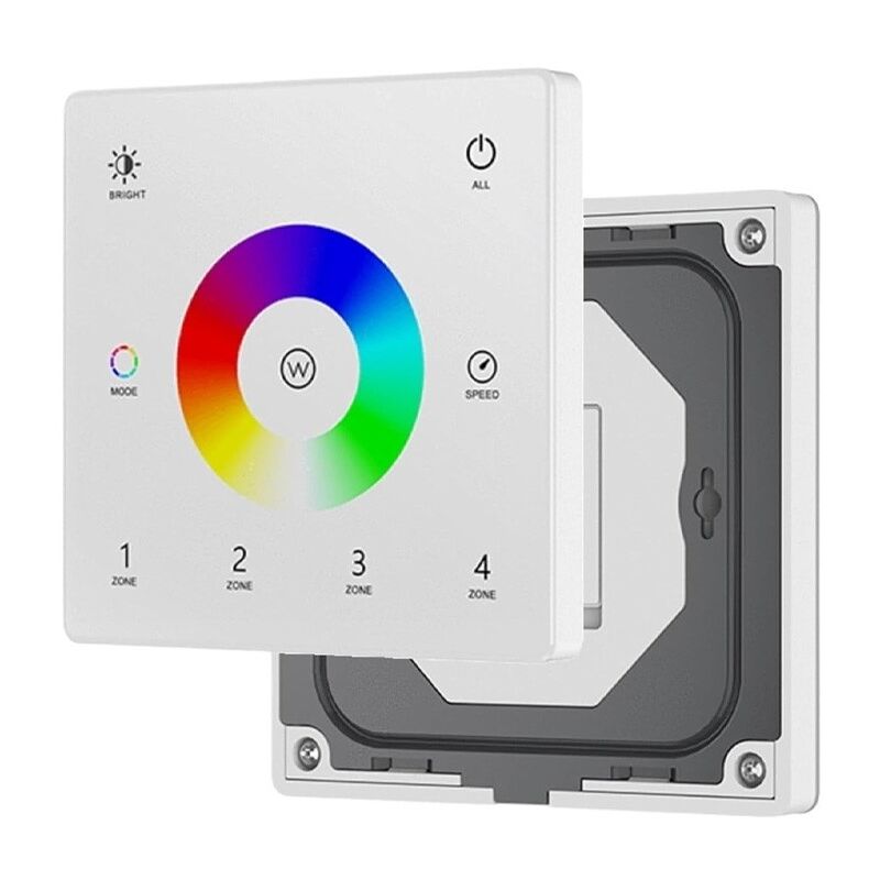 foto del prodotto pannello di controllo touch a 4 zone per controller led rgb rgbw tuya
