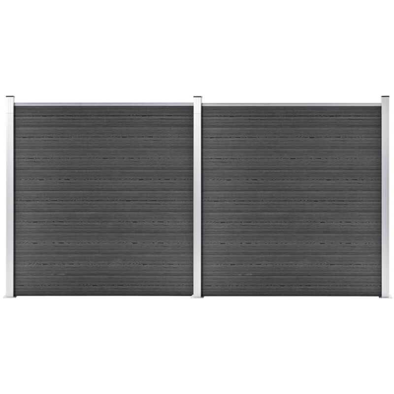 foto del prodotto pannello di recinzione in wpc 353x186cm struttura robusta vari colori colore nero
