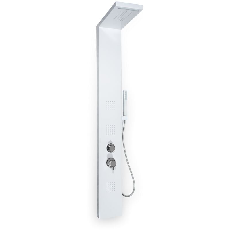 foto del prodotto pannello doccia bianco idromassaggio pioggia multifunzione mod. manhattan white