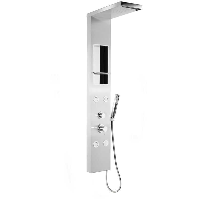 foto del prodotto pannello doccia con idromassaggio inox spazzolato mod. city