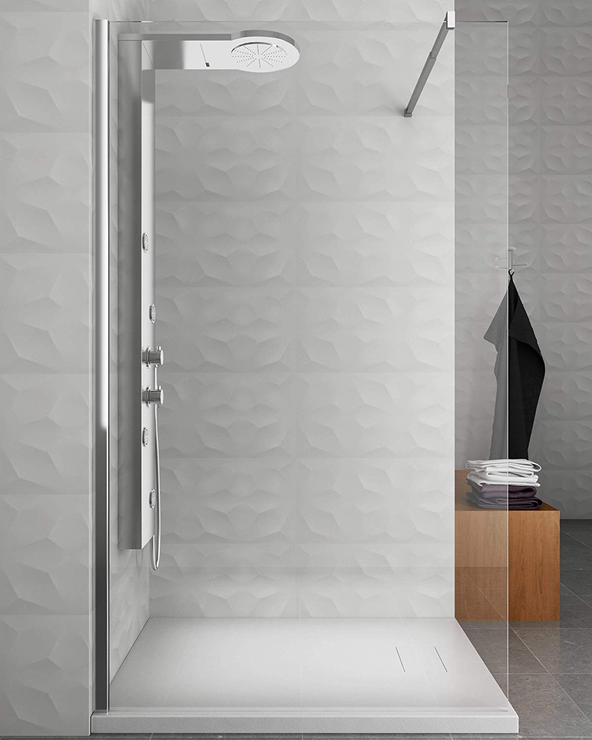 foto del prodotto pannello doccia idromassaggio a quattro vie in acciaio inox spazzolato