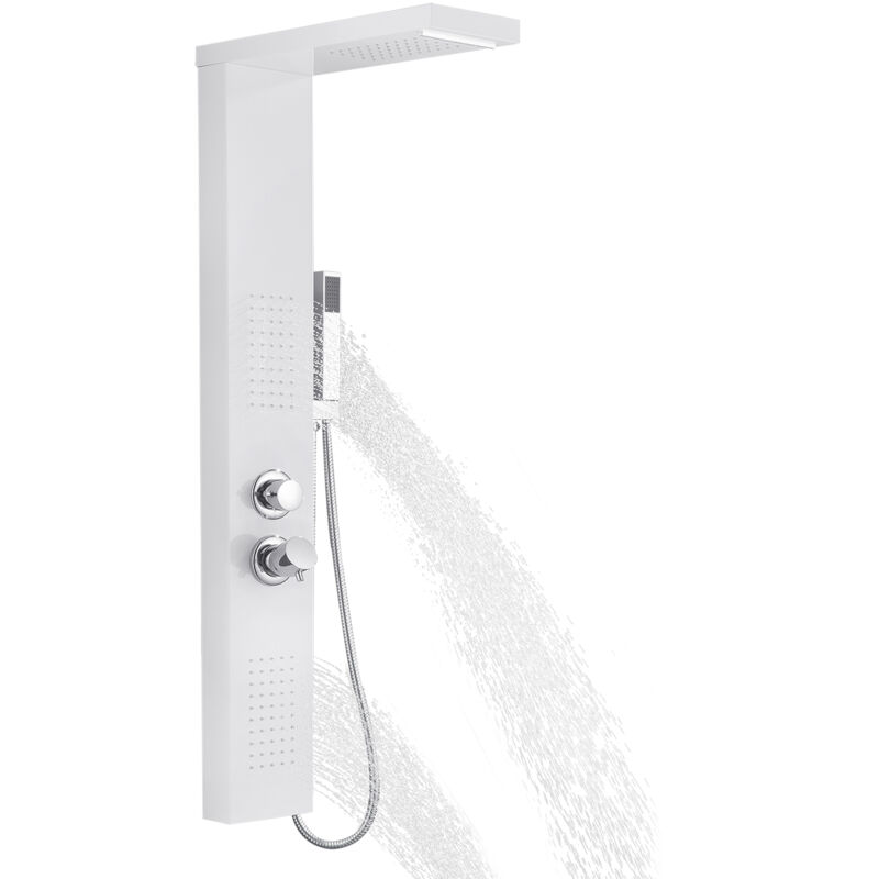 foto del prodotto pannello doccia in acciaio inox con doccia a pioggia, doccia a cascata, colonna doccia, set doccia con doccetta per vasca da bagno, doccia, colore 