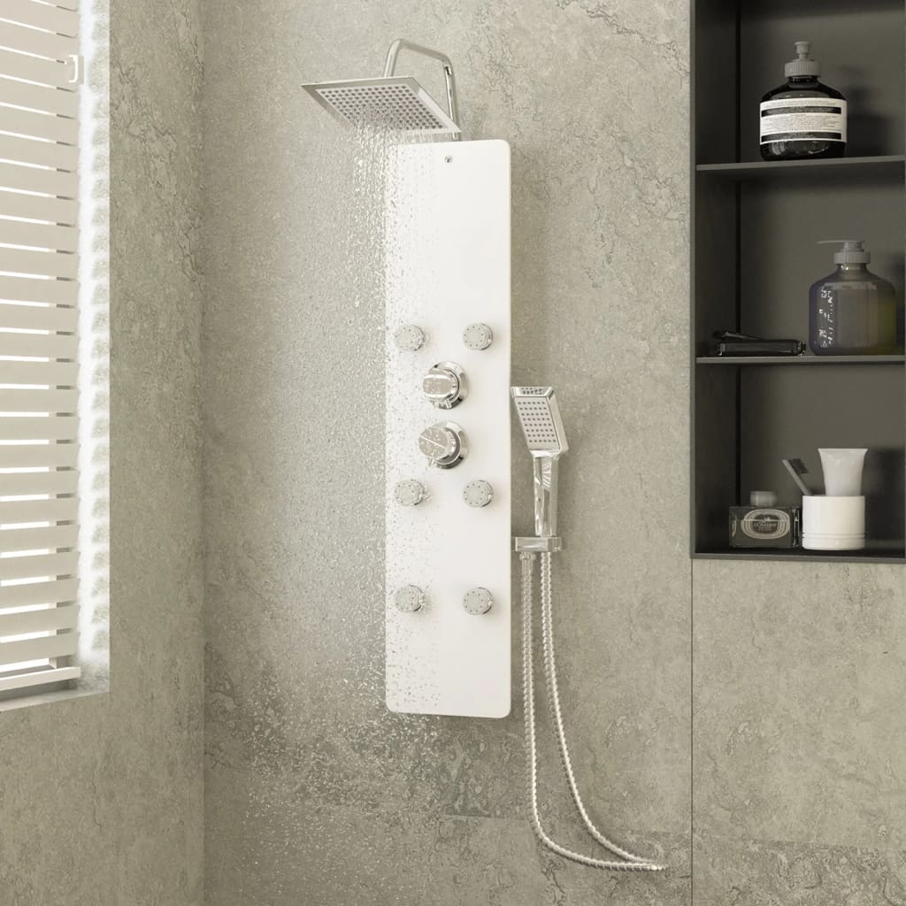 foto del prodotto pannello doccia in vetro 25x47,5x130 cm bianco cod mxl 69385