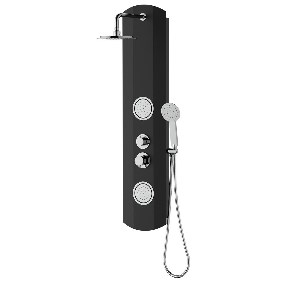 foto del prodotto pannello doccia ovale nero serie avana