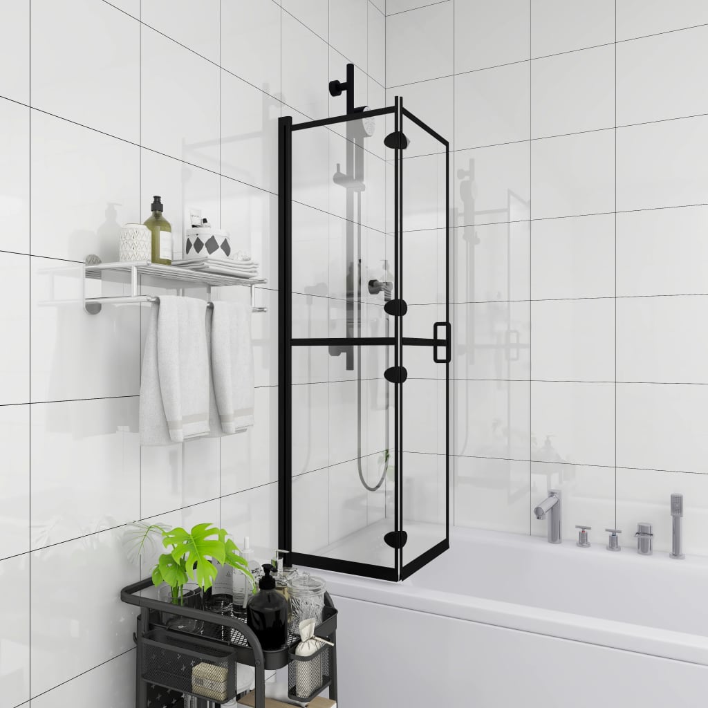 foto del prodotto pannello doccia pieghevole in esg 120x140 cm nero cod mxl 37657