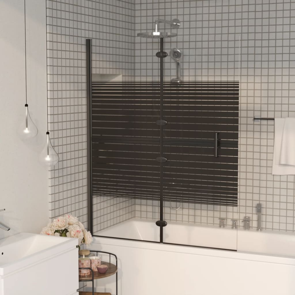 foto del prodotto pannello doccia pieghevole in esg 120x140 cm nero cod mxl 39408