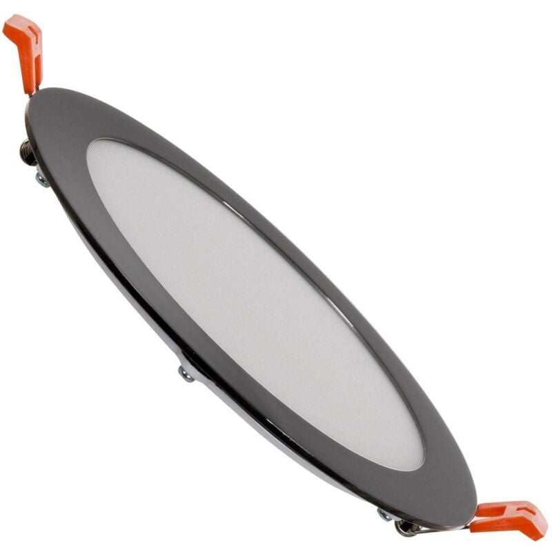 foto del prodotto pannello downlight led 12w circolare superslim foro 155mm nero lucido bianco naturale 4000k