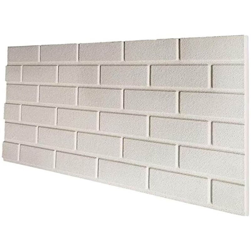 foto del prodotto pannello finto mattone bianco in eps resinato misura 100x50 cm spessore 2 cm