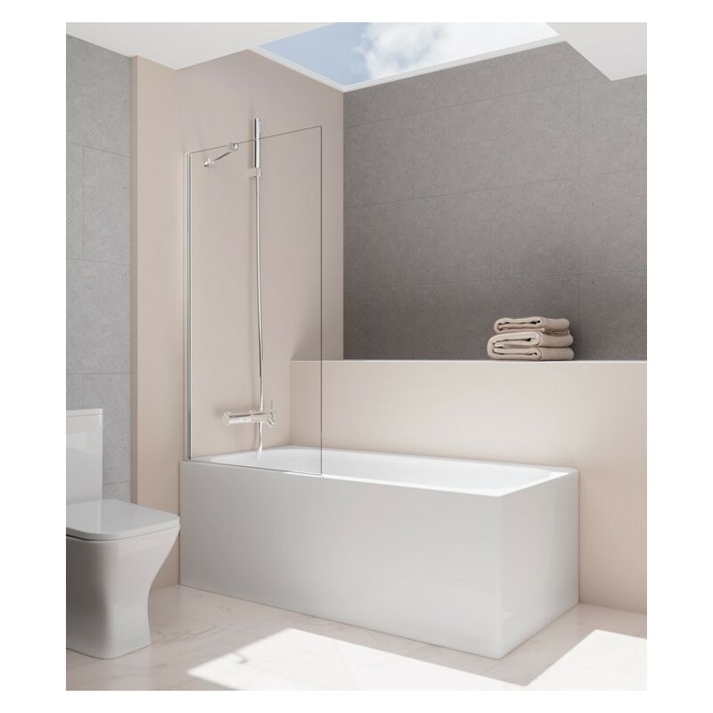 foto del prodotto pannello fisso vasca screen 8 mm estensione 150x85 cm, finiture trasparente