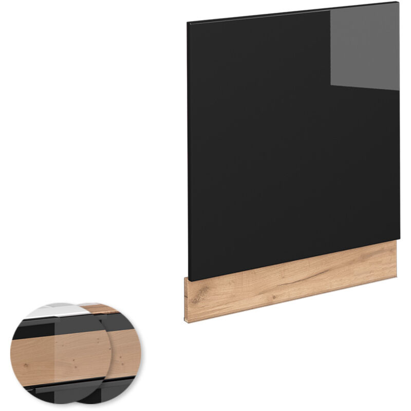 foto del prodotto pannello frontale fame line, rovere nero lucido, 60 cm senza piano di lavoro, vicco