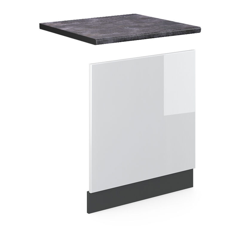 foto del prodotto pannello frontale r line, bianco lucido, 60 cm , pl antracite vicco