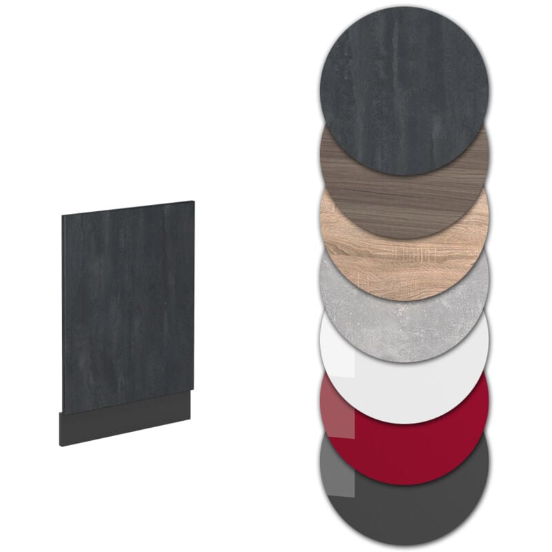 foto del prodotto pannello frontale r line, calcestruzzo nero, 45 cm senza piano di lavoro vicco